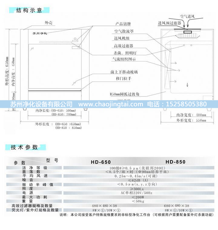 HD-850台式水平送风QS认证超净/净化工作台